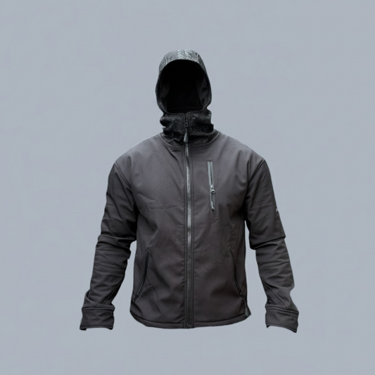 Black Water-Resistant Soft Shell Jacket