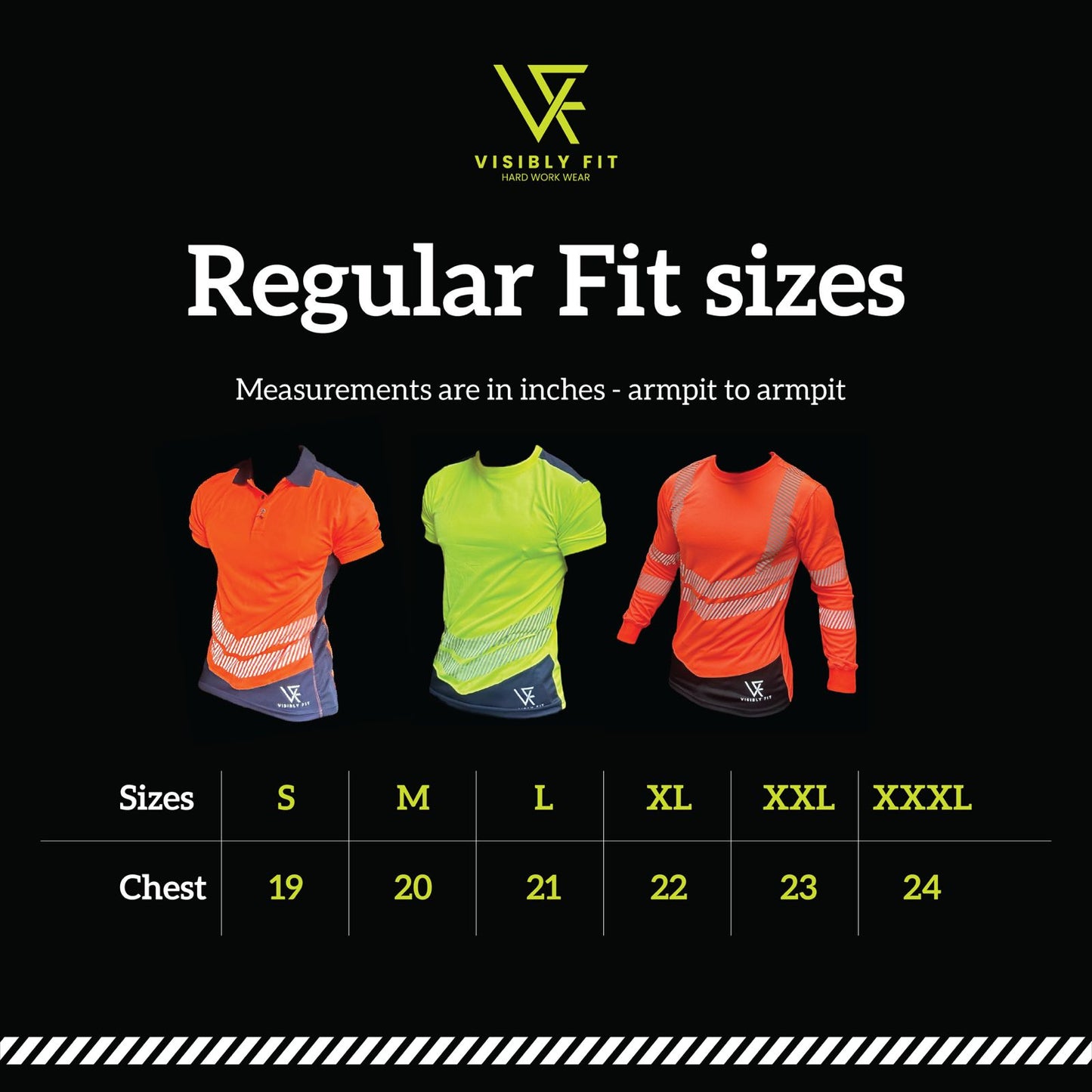 work wear size chart