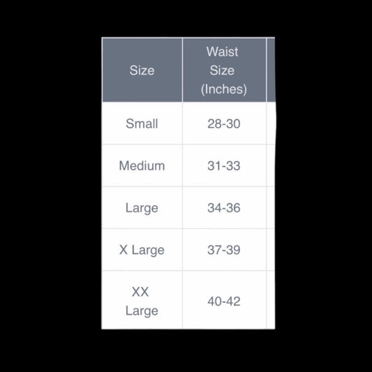 size chart trousers