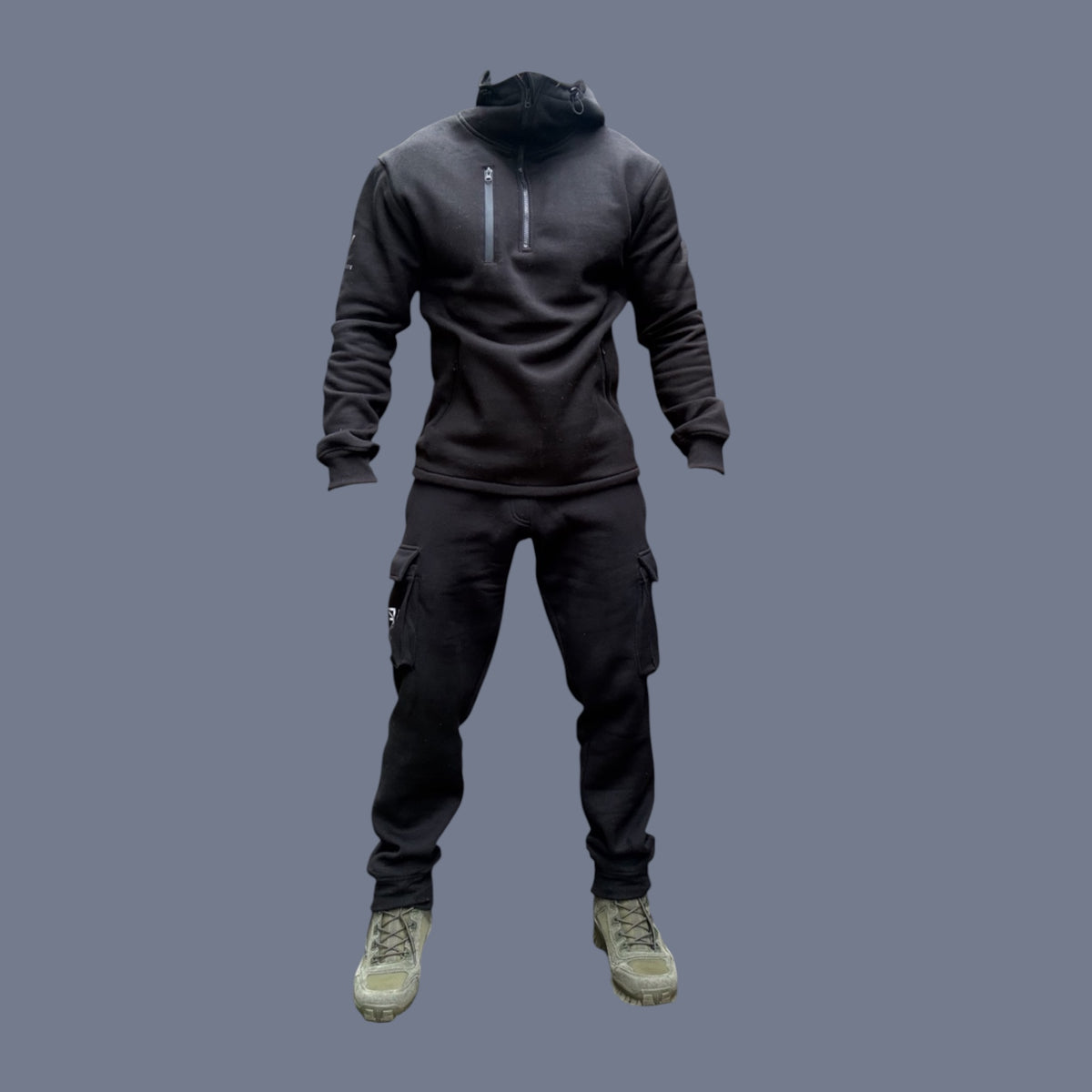 Black Non-Reflective Cargo Workwear Joggers