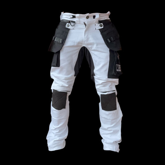 White Decorators Trousers, removable holster pockets (VAT added at the checkout)