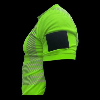 Yellow Hi-Vis Crew Neck T-Shirt, Flag Patch, Class 2