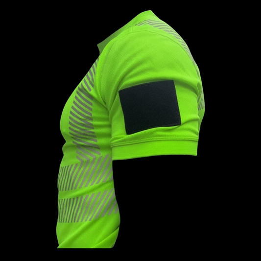 Yellow Hi-Vis Crew Neck T-Shirt, Flag Patch, Class 2