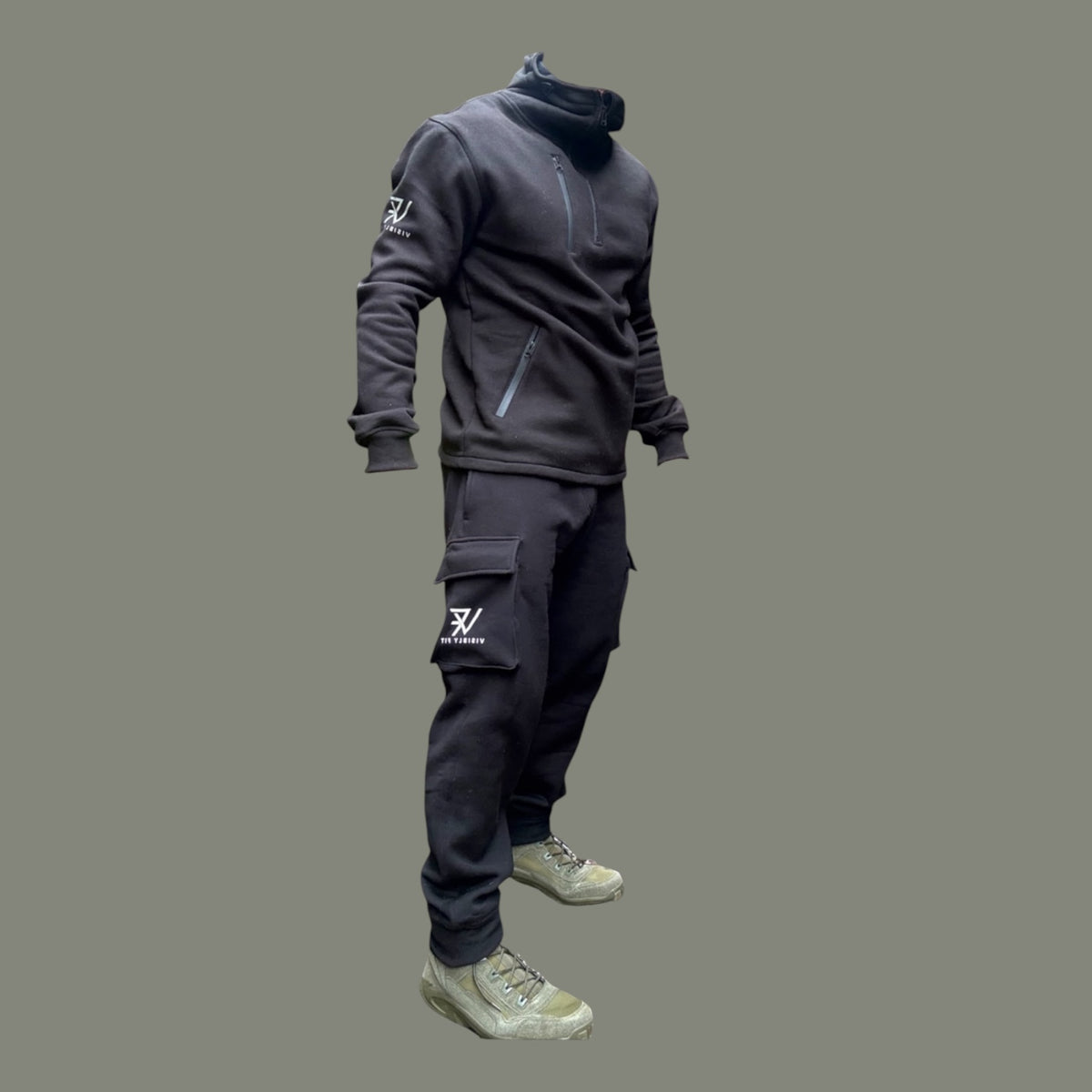 Black Non-Reflective Cargo Workwear Joggers