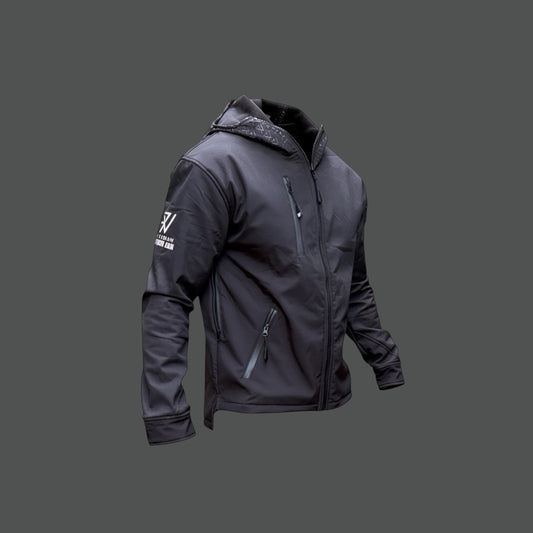 Black Water-Resistant Soft Shell Jacket