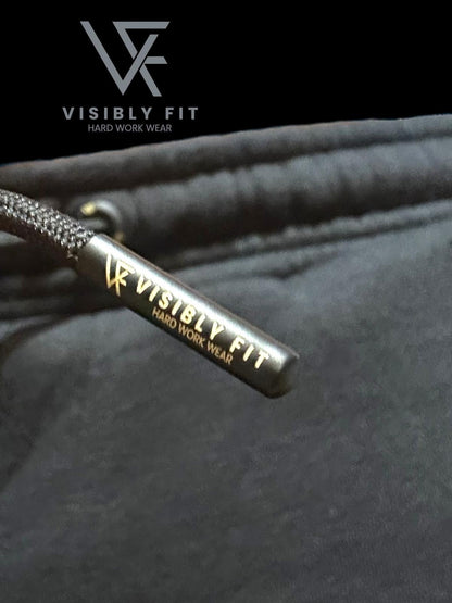 Black reflective cargo workwear joggers