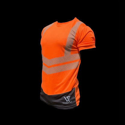 Crew Neck regular fit Hi Vis T-Shirt - Orange/black trim. Class2 (VAT is added at the checkout)