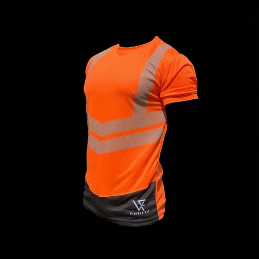 Crew Neck regular fit Hi Vis T-Shirt - Orange/black trim. Class2 (VAT is added at the checkout)
