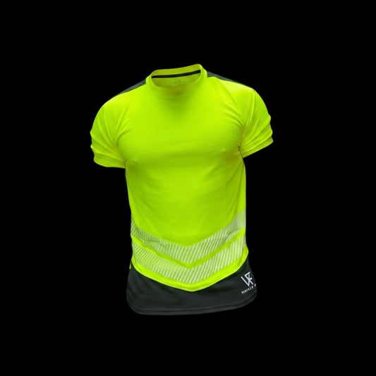 Crew Neck regular fit Class1 Hi Vis Shirt – Yellow/black trim (VAT is added at the checkout)