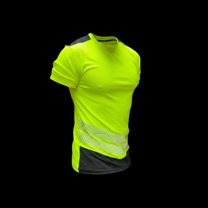 Crew Neck regular fit Class1 Hi Vis Shirt – Yellow/black trim (VAT is added at the checkout)