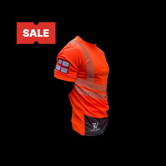 Orange Hi-Vis Crew Neck T-Shirt, England World Cup Edition, Class 2