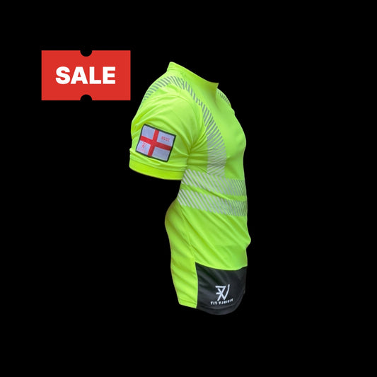 Yellow Hi-Vis Crew Neck T-Shirt, England World Cup Edition, Class 2