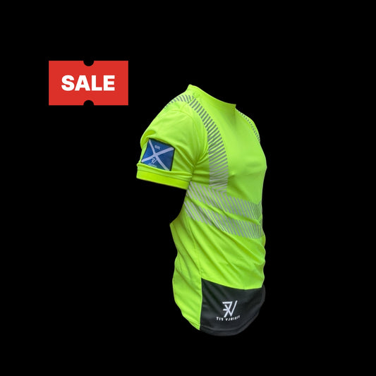 Yellow Hi-Vis Crew Neck T-Shirt, Scotland World Cup Edition, Class 2