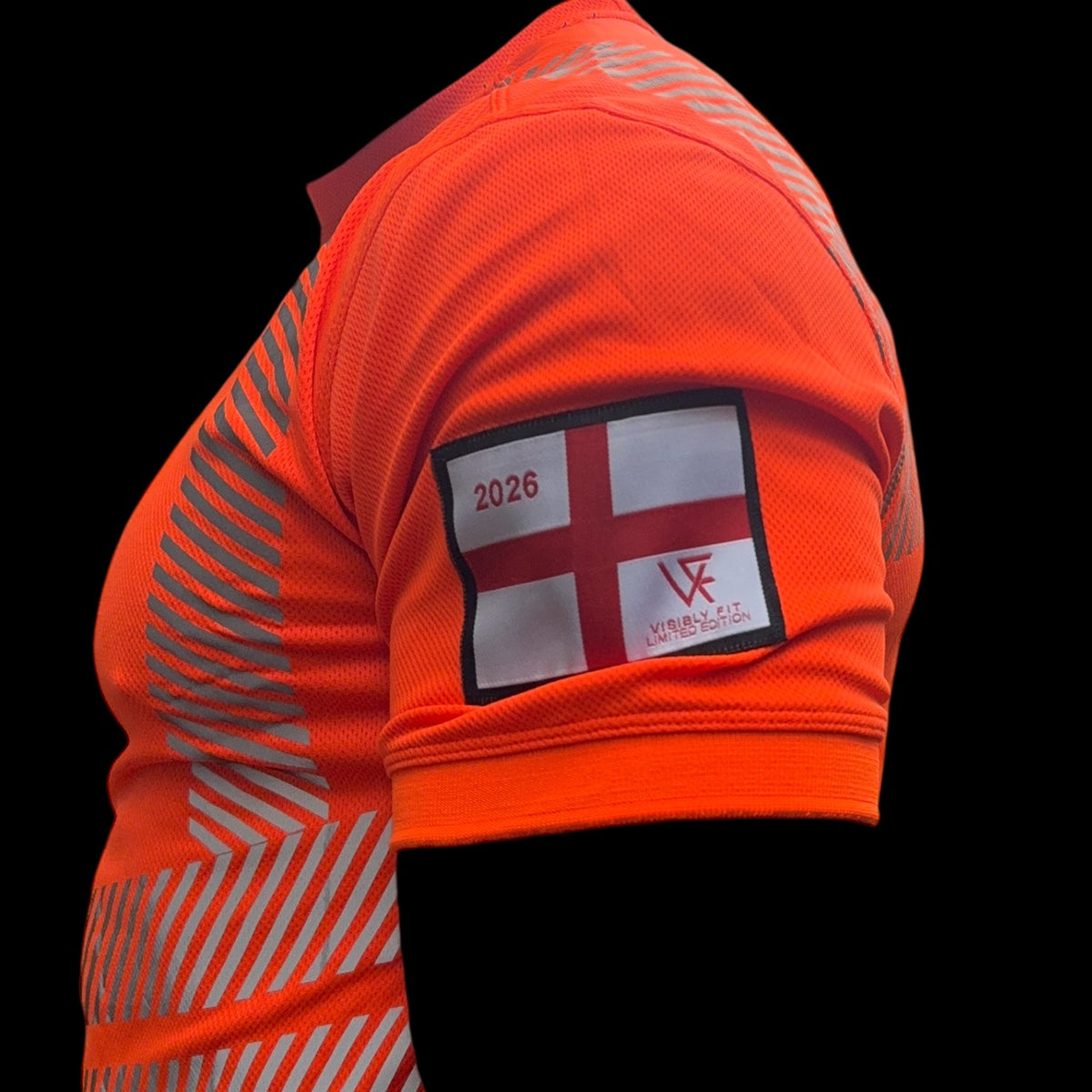 Hi-vis orange EN ISO 20471 Class 2 crew neck t-shirt, England World Cup edition