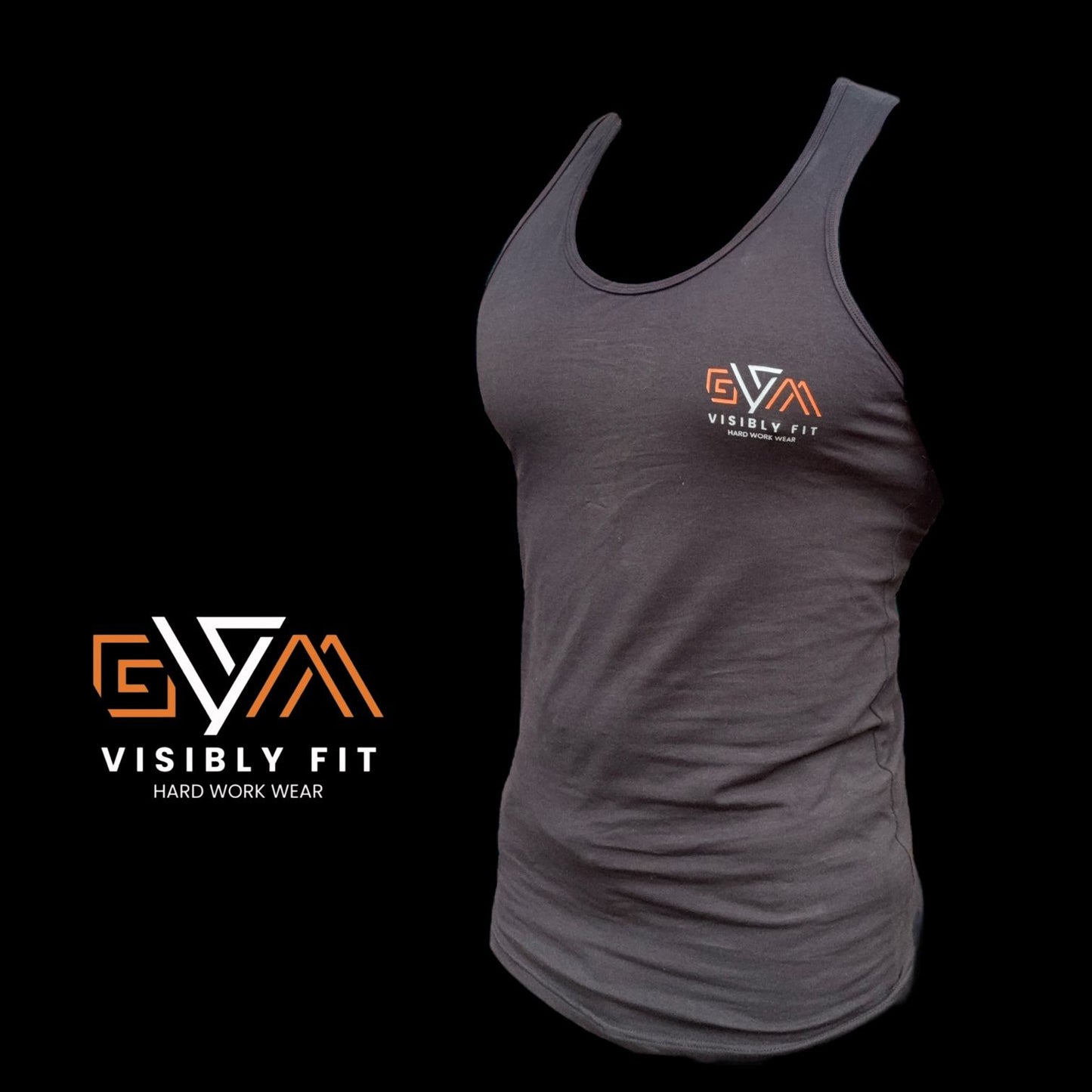 visibly fit grey gym vest